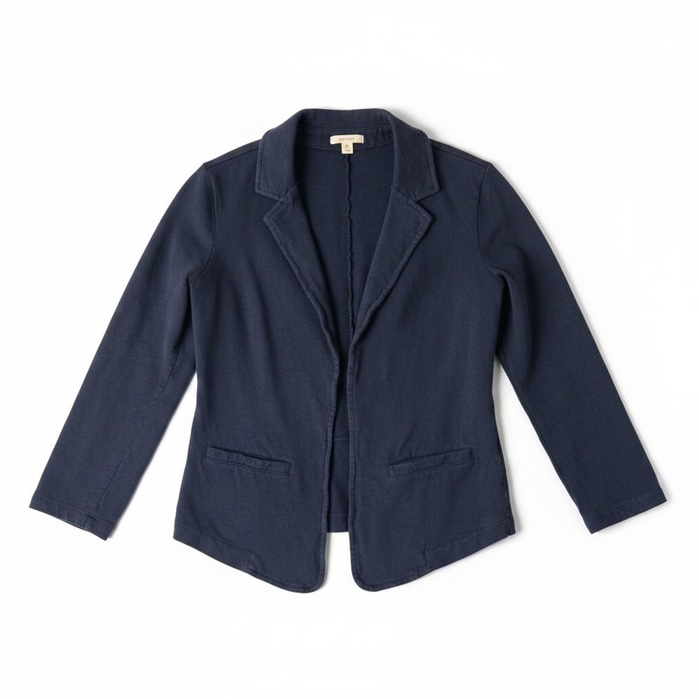 Caslon Womens Navy Blue 100% Cotton Knit Open Front‎ Blazer Jacket XSP XS Petite